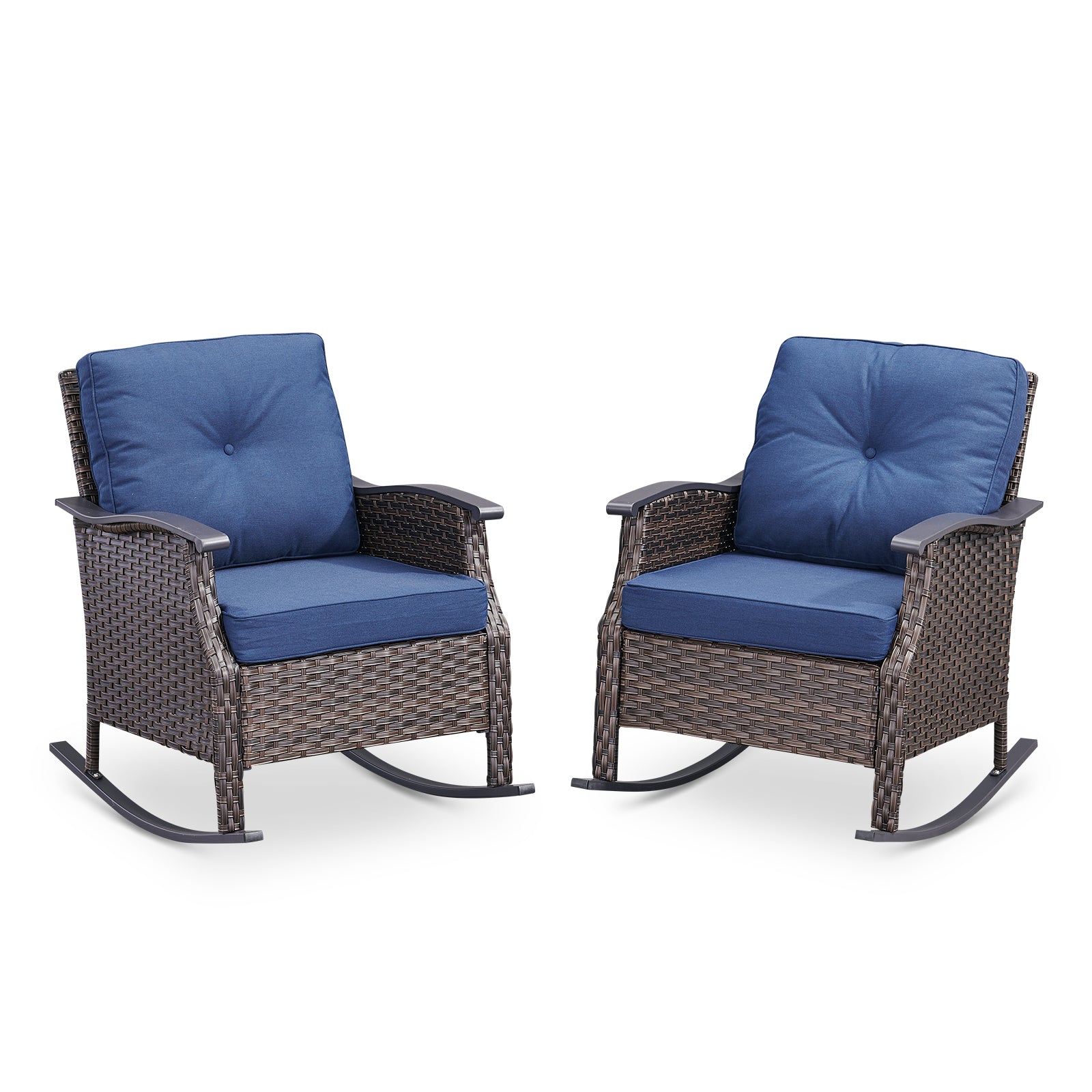 Outdoor Gliding Wicker Chairs Set of 2