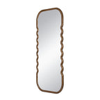 Oversized Wooden Floor Mirror with Unique Design
