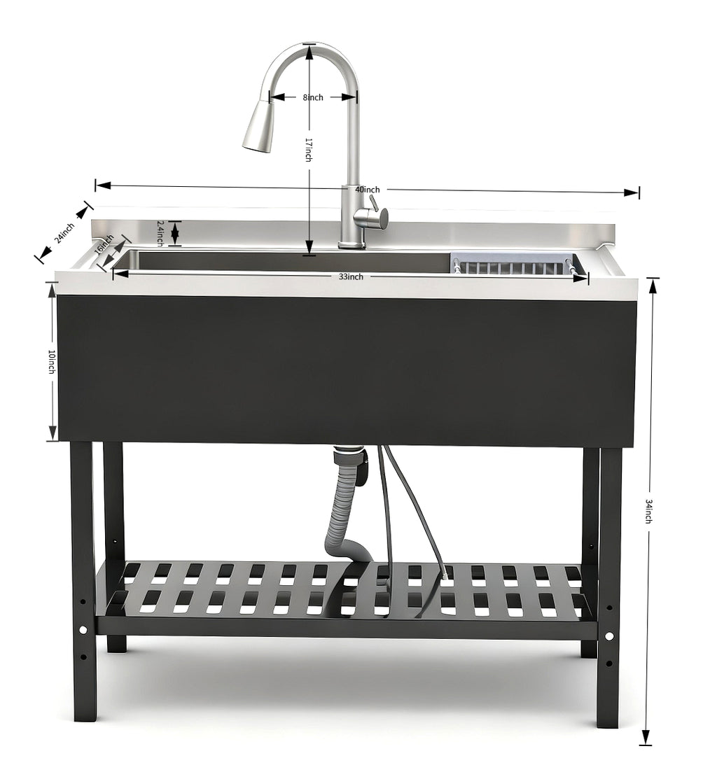 Freestanding Stainless Steel Utility Sink