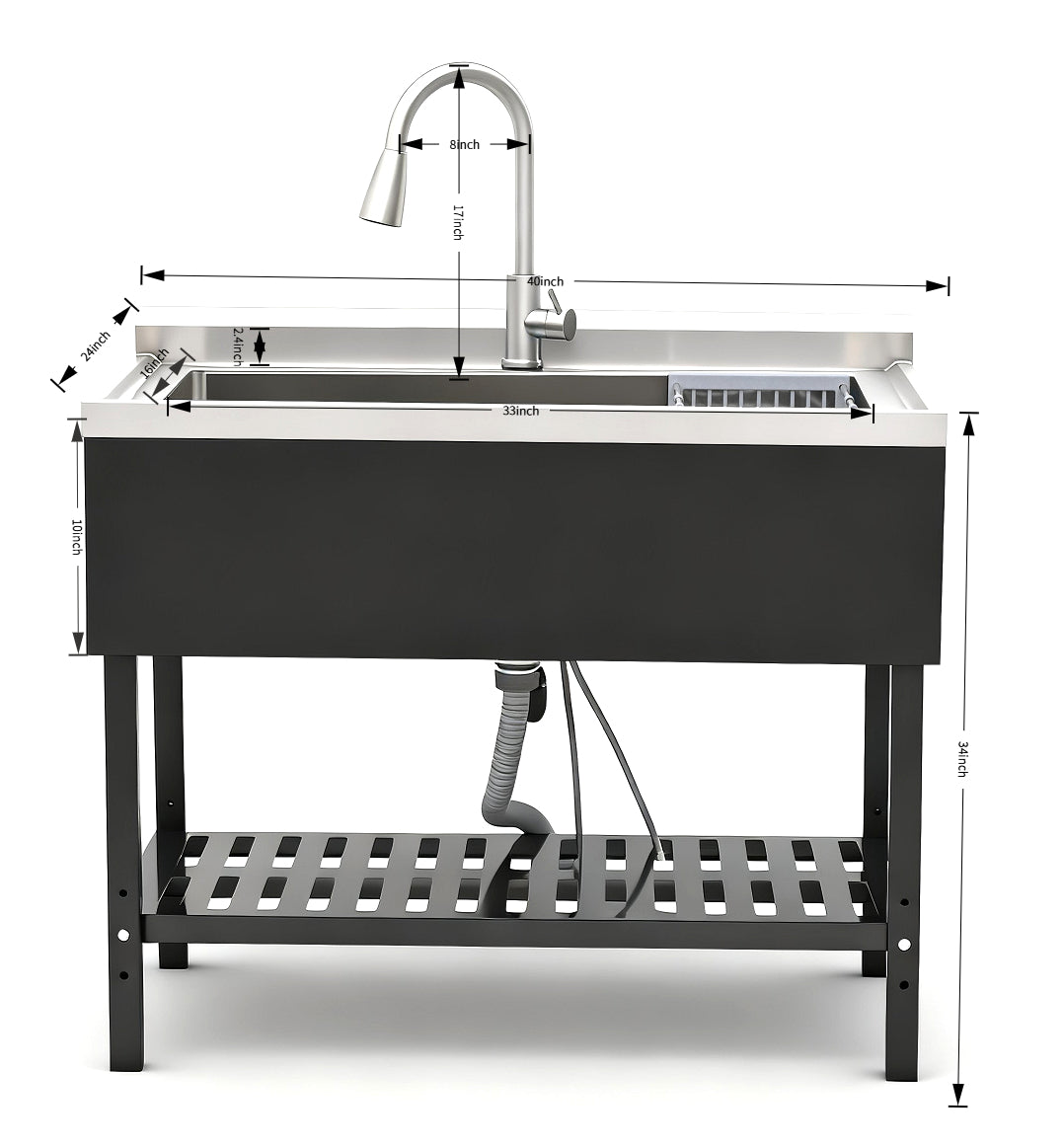 Freestanding Stainless Steel Utility Sink