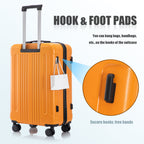 3 Piece Hard Case Luggage Set - Black & Orange