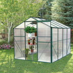 Polycarbonate Greenhouse - 6' x 8' Heavy Duty Walk-in Garden Greenhouse