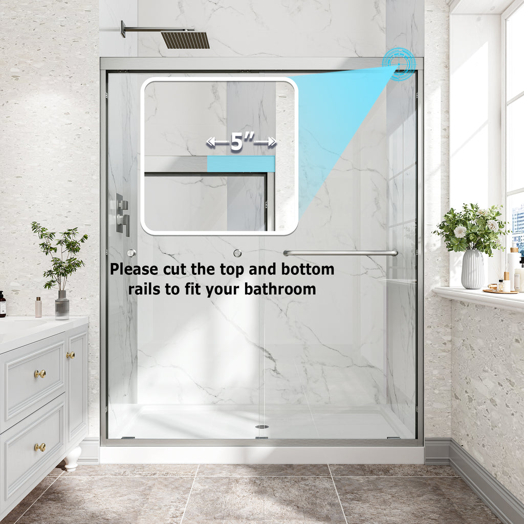 55"-60" W x 72" H Matte Shower Doors