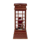 4x4x10"H Christmas Lighted Water Spinning Phone Booth With Santa