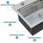 31.5" Drop In Waterfall Kitchen Sink