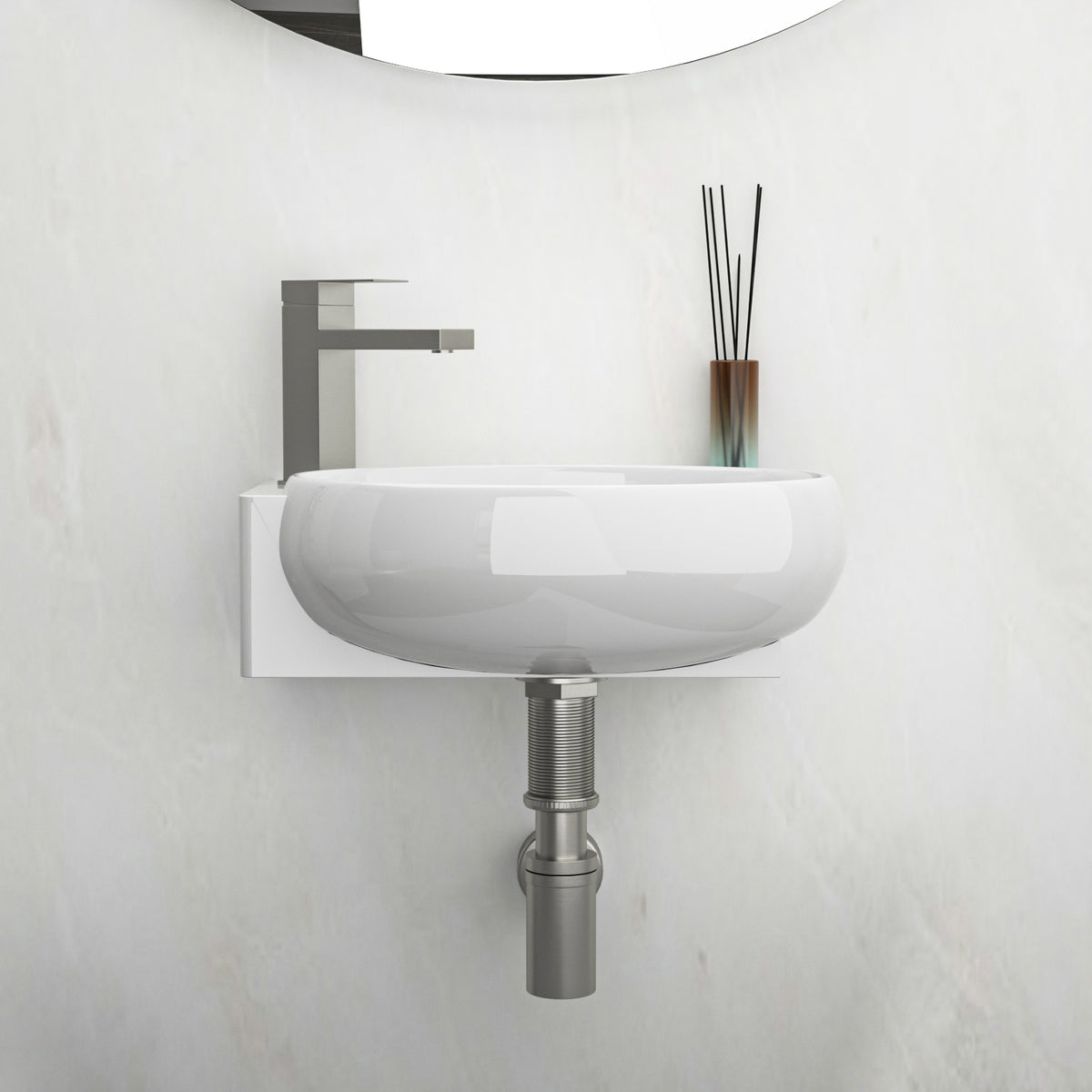 16.5x11 Inch Wall-Mounted Bathroom Sink