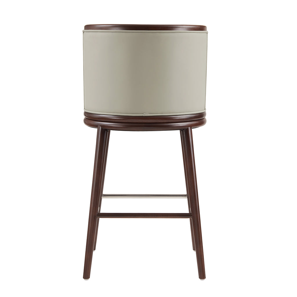Evalyn Wood Upholstered Barstool in Stone