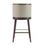 Evalyn Wood Upholstered Barstool in Stone