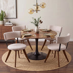 Modern Upholstered Dining Chairs with Curved Back