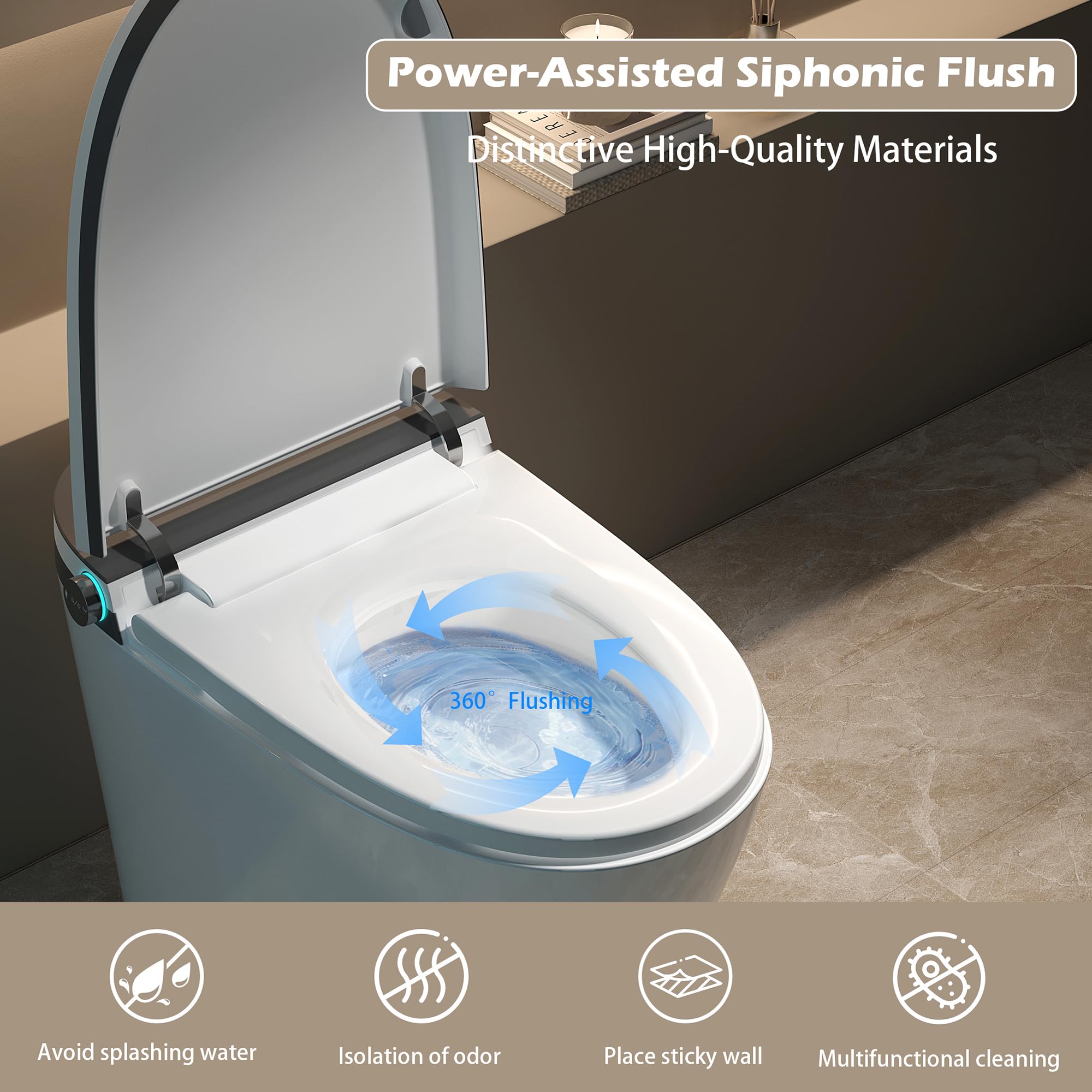 Smart Toilet with Bidet Built-in - ADA One-Piece Toilet