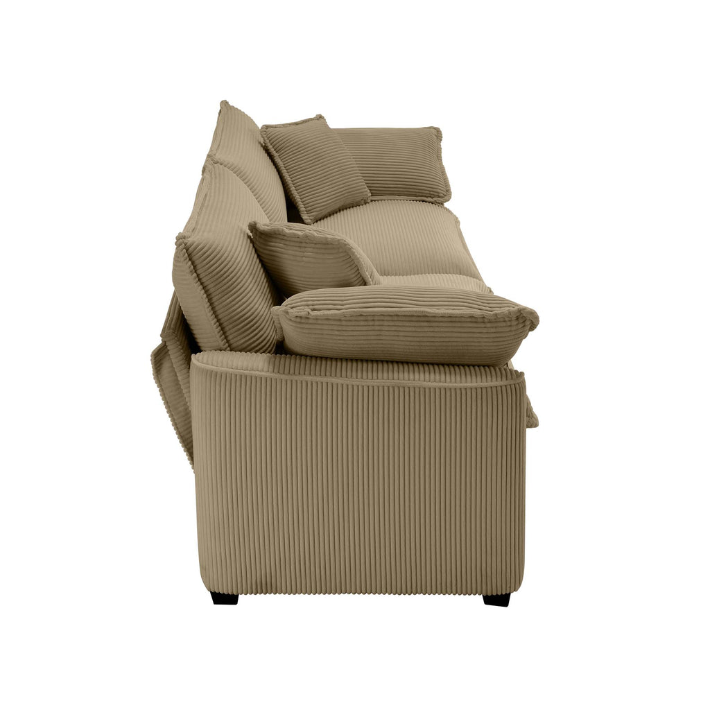 Modern Fabric Living Room Sofa with 4 Pillows