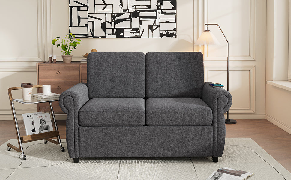 Orisfur Pull Out Sofa Bed Loveseat Sleeper with Memory Mattress