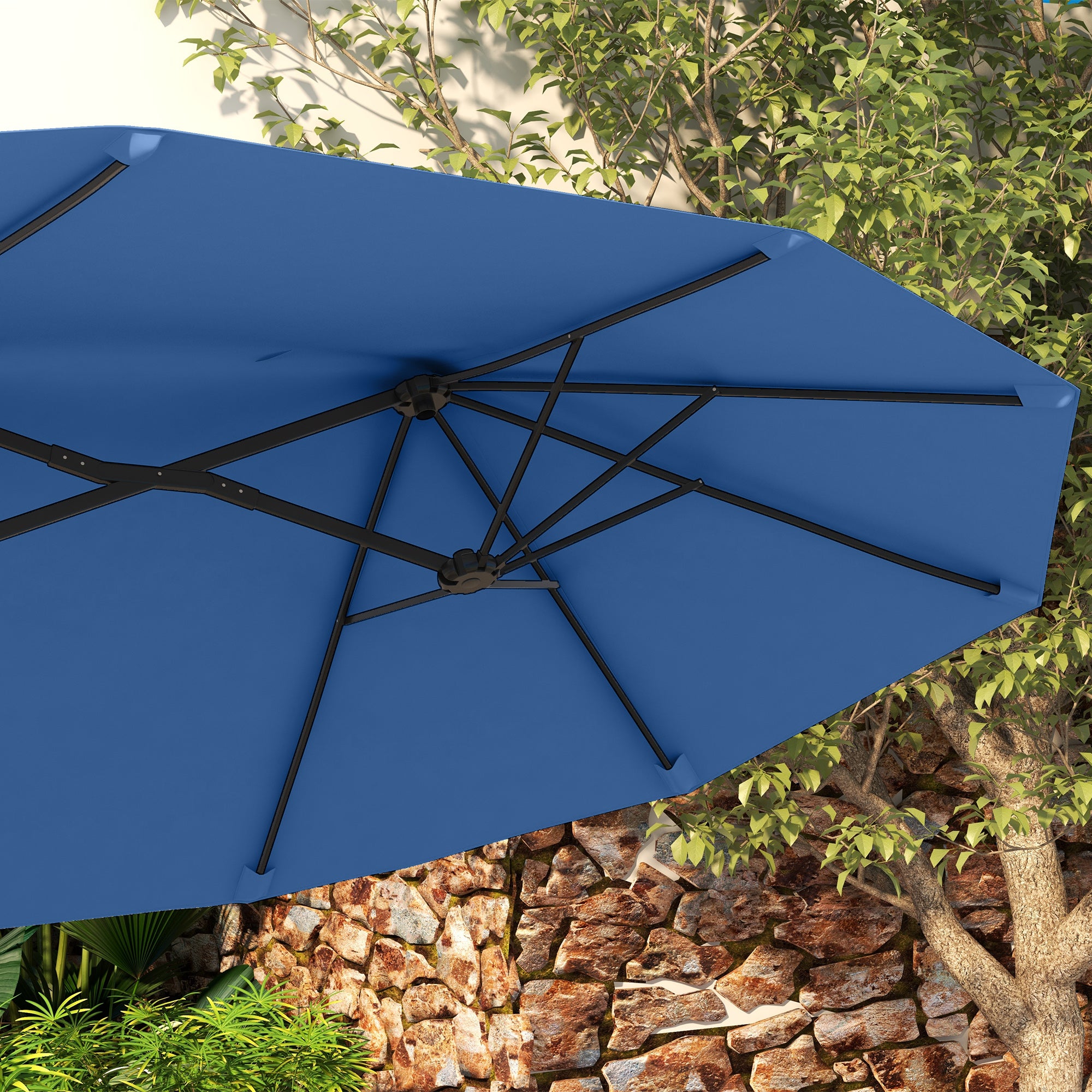 Outsunny 9.5' Double-Sided Patio Umbrella