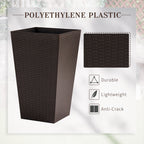 Outsunny Set of 3 Tall Planters with Drainage Hole