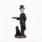 Halloween Skeleton Butler Floor Statue with Serving Tray