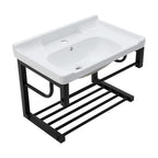 23.75"x15.75" Wall-Mounted Rectangular Ceramic Bathroom Sink