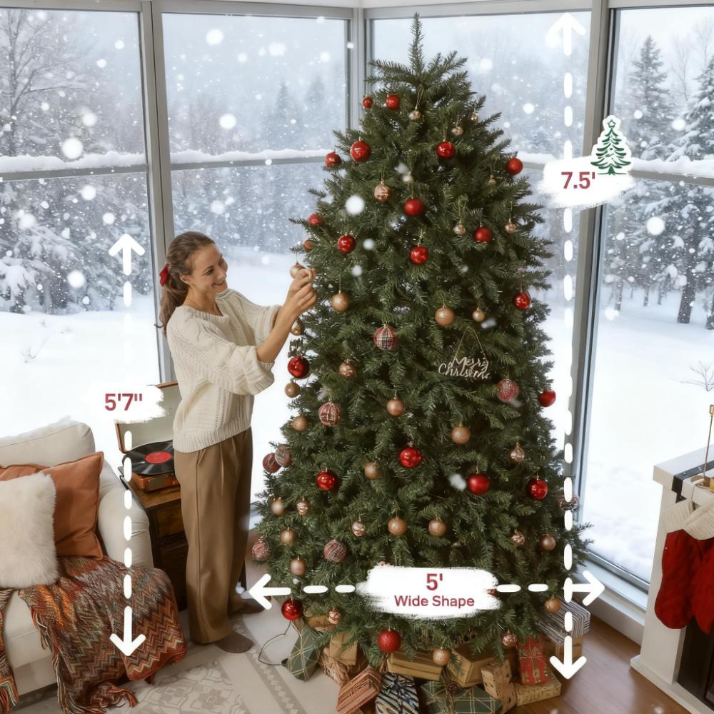 7.5ft Prelit Christmas Tree, 698 LEDs, Music Sync, Smart App Control, Green