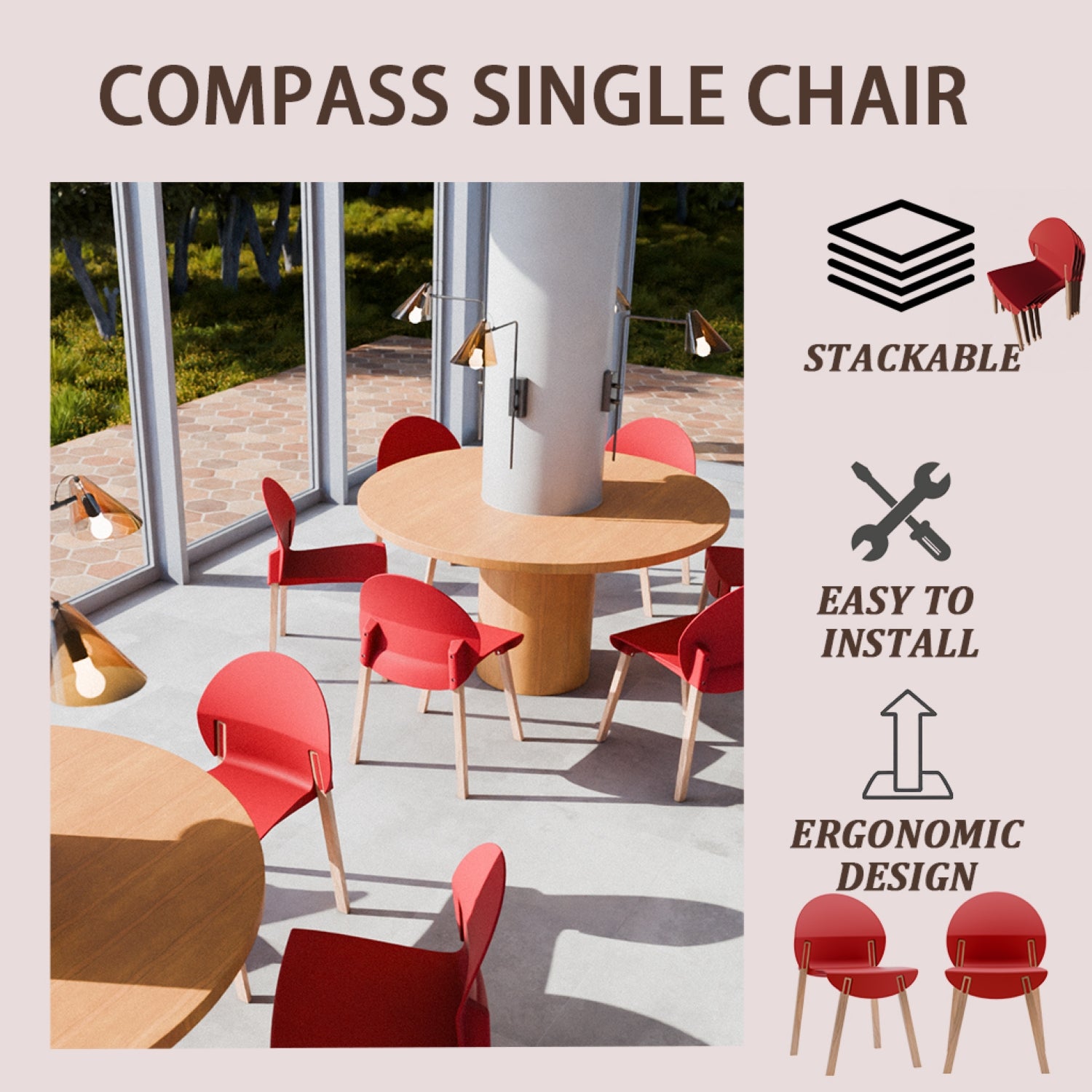 Summer 4-Pack Crimson Patio Furniture Set