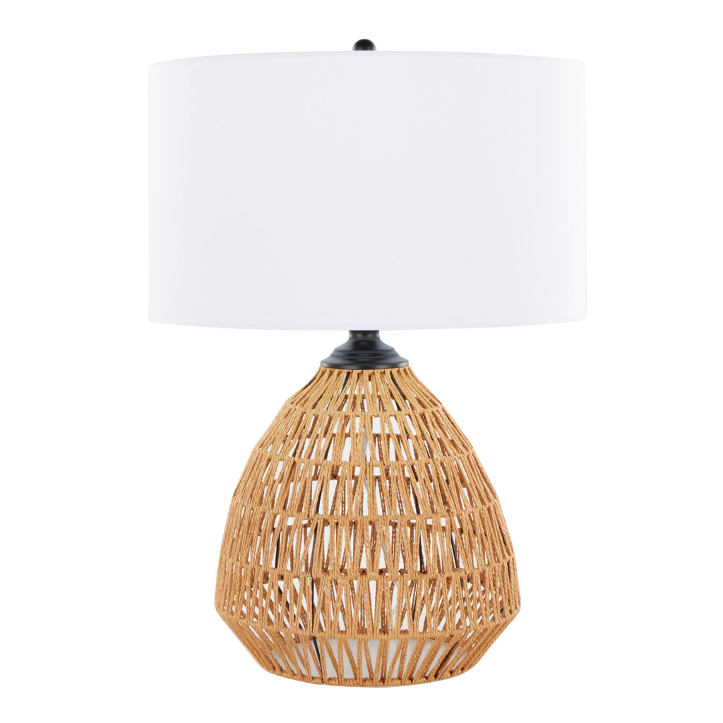 29" Contemporary Rattan Table Lamp
