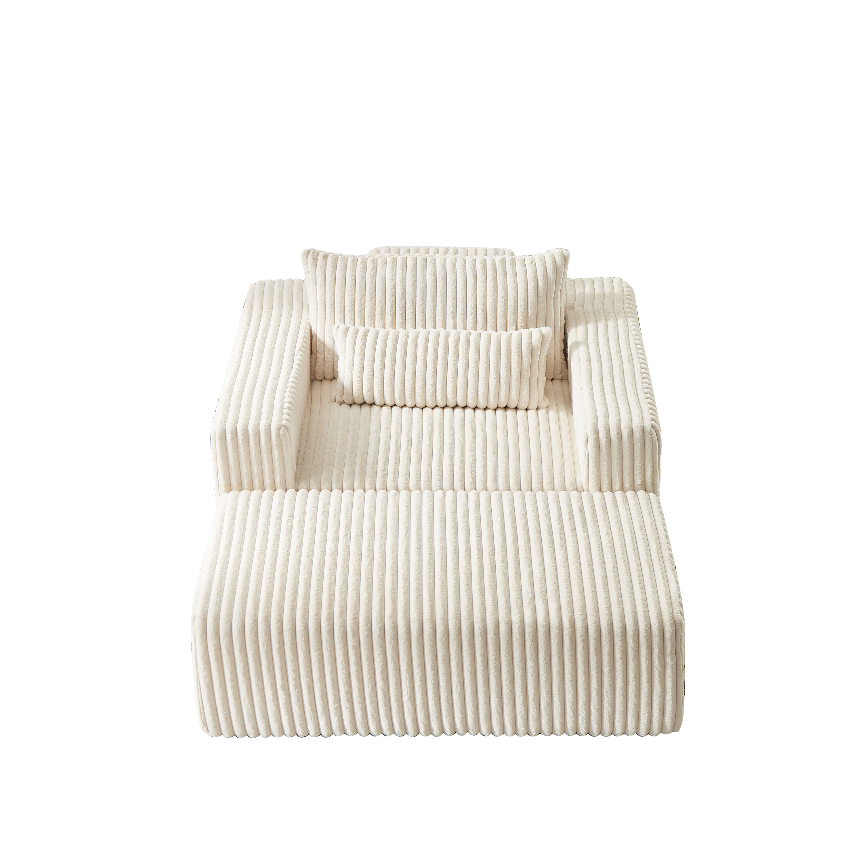 75-Inch Corduroy Sofa Lounge Chair with Removable Footrest