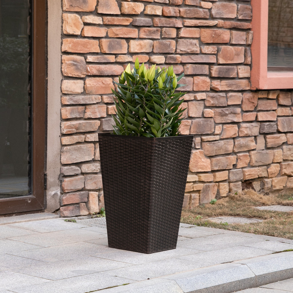 Outsunny Set of 3 Tall Planters with Drainage Hole