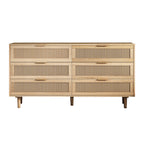 59.06" 6-Drawer Rattan Storage Cabinet