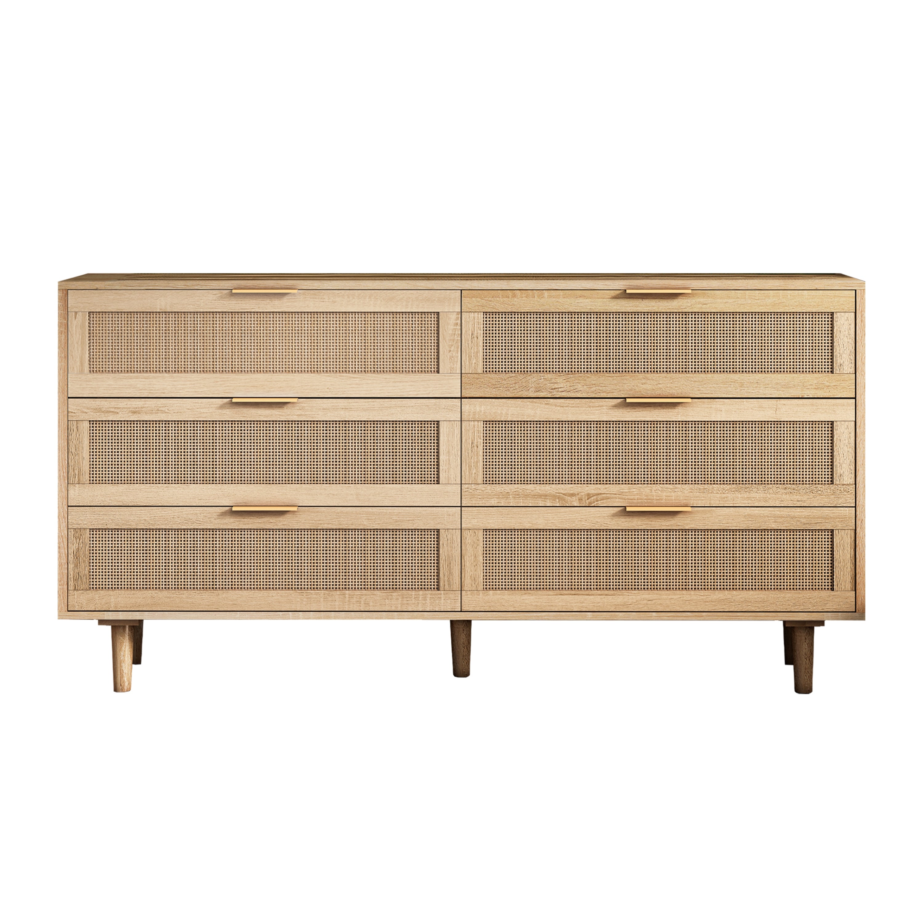 59.06" 6-Drawer Rattan Storage Cabinet