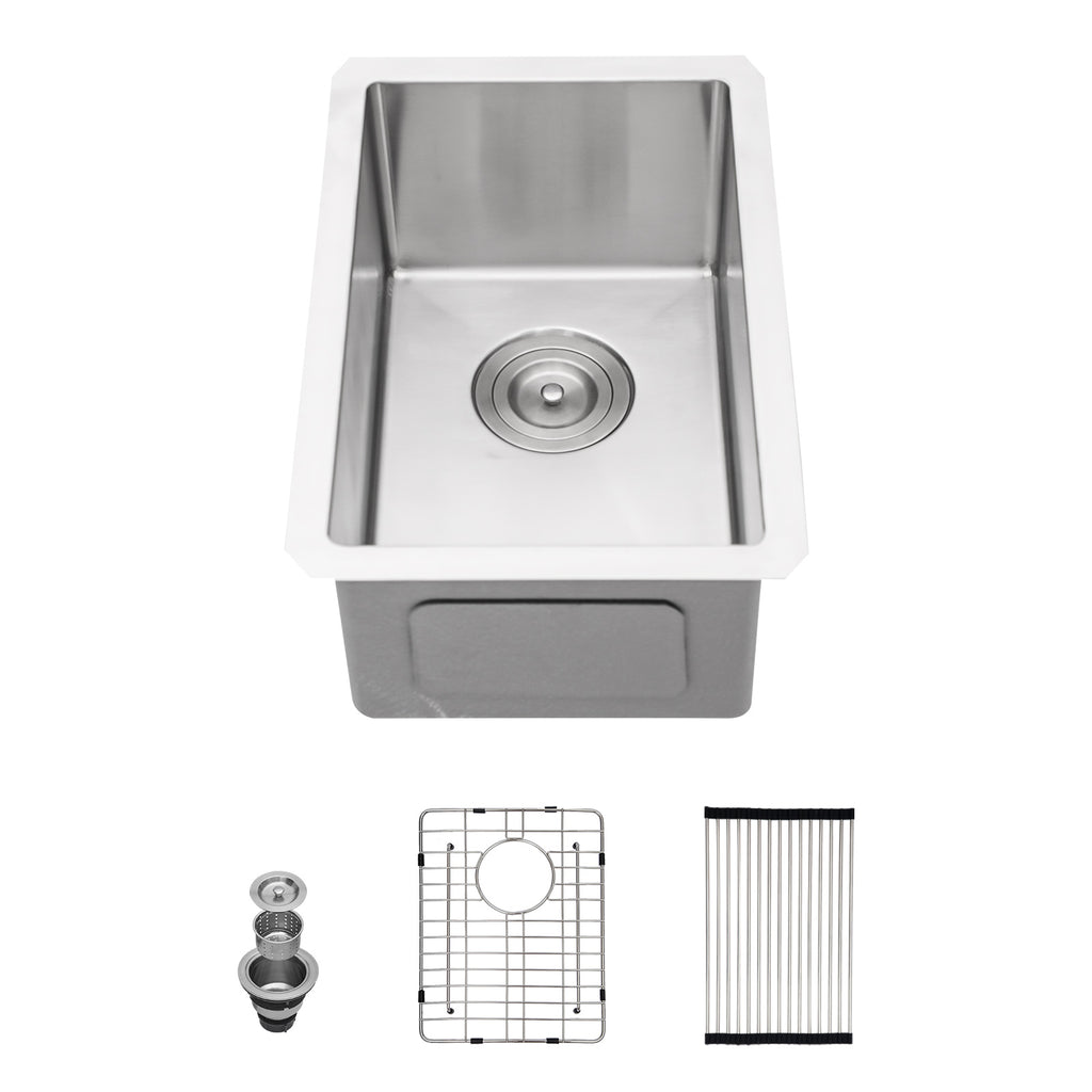 12 Inch Undermount Sink - 12" x 18" x 8" Stainless Steel