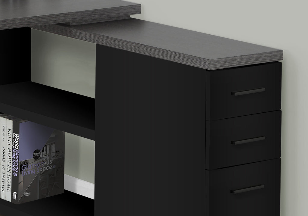 L Shape Computer Desk with Storage Drawers