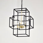4-Light Metal Lantern Tiered Pendant Hanging Light Fixtures