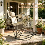 Set of 2 Rocking Park Chair - Portable Outdoor Folding Chairs