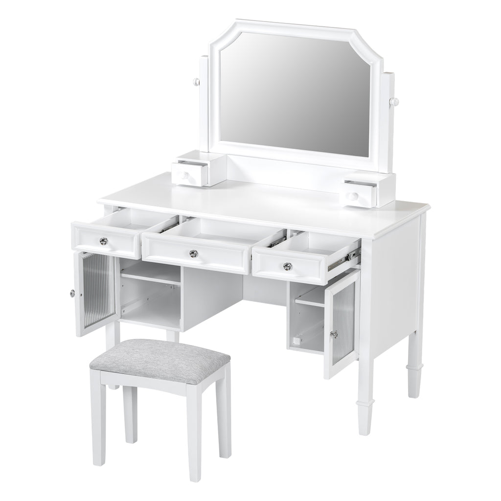 44.4" Makeup Vanity Desk with Adjustable Mirror