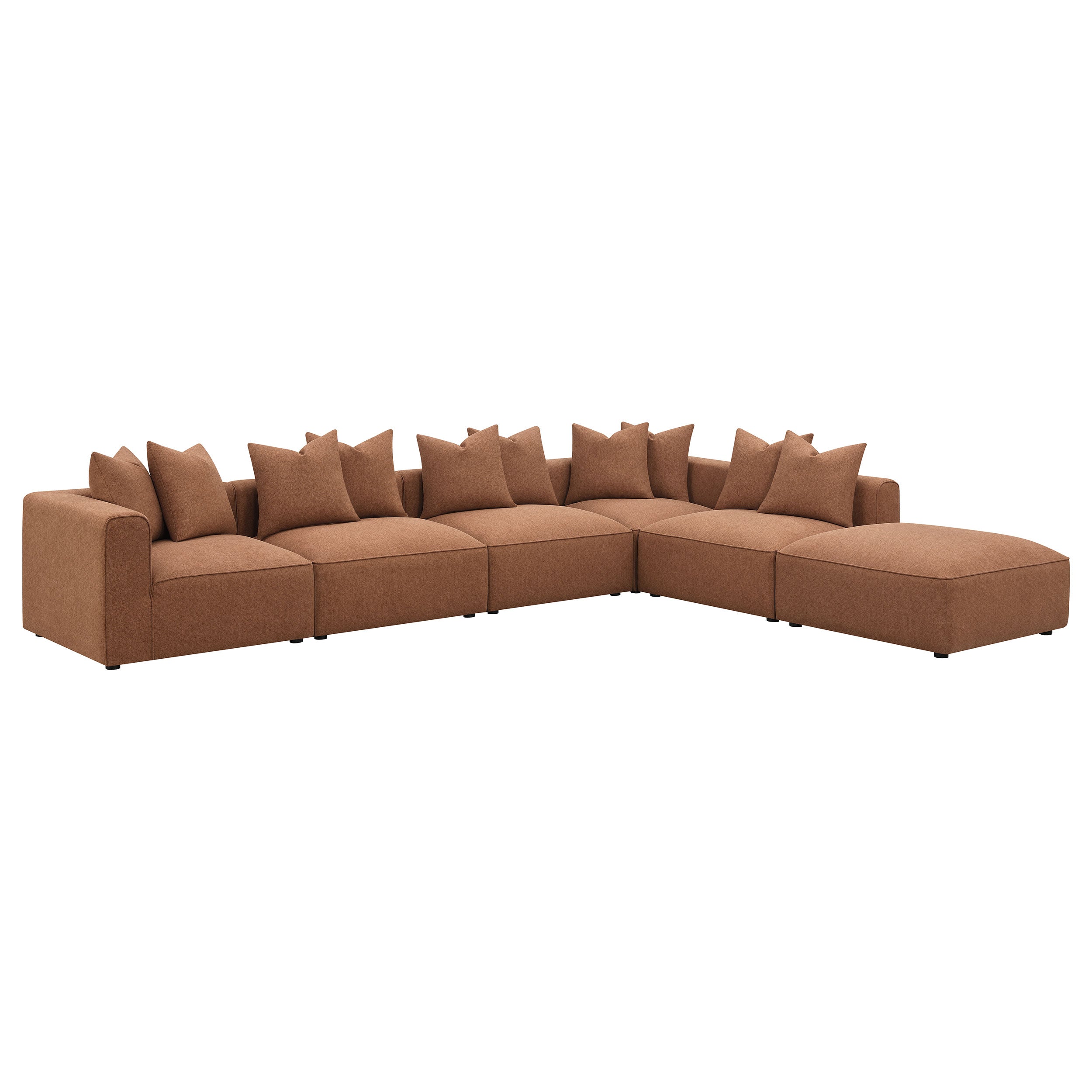 Jennifer Terracotta Square Upholstered Ottoman