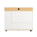 TREXM Extendable Dining Table with Storage and Power Outlet