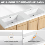 60" Wall-Mounted Bathroom Vanity with Double Resin Sink