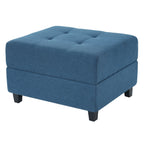 Navy Blue Tufted Ottoman