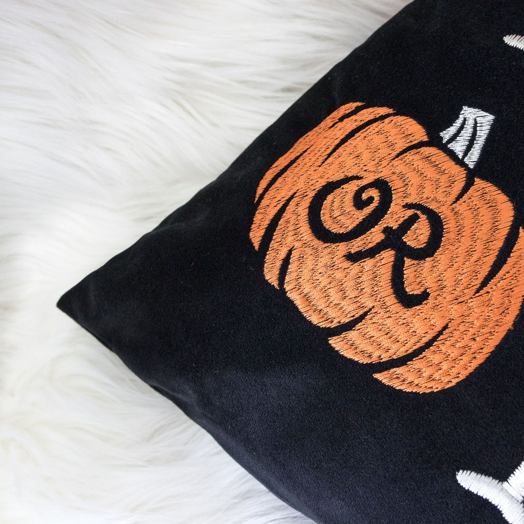 Trick or Treat Halloween Lumbar Pillow – Embroidered