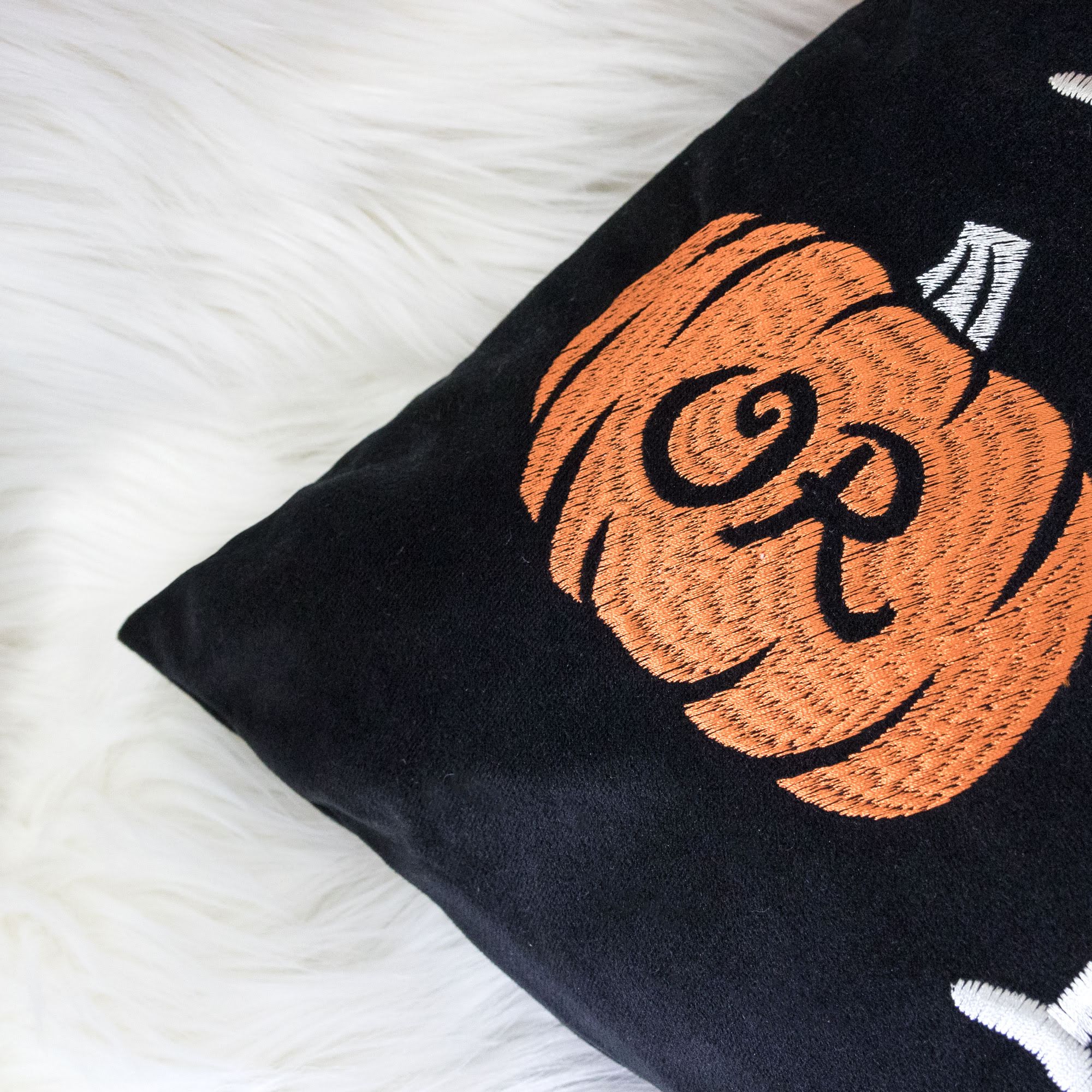 Trick or Treat Halloween Lumbar Pillow – Embroidered