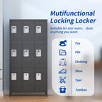 9 Door 72"H Metal Lockers with Lock for Employees