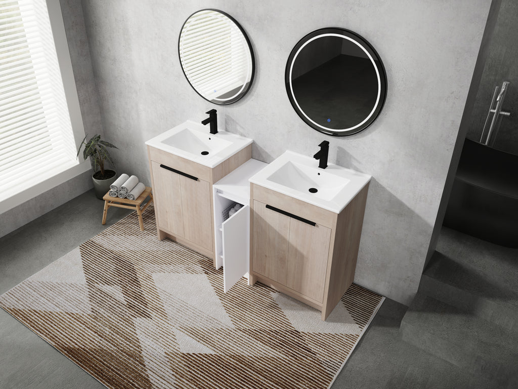 60 Inch Freestanding Bathroom Vanity with Ceramic Sink