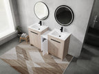 60 Inch Freestanding Bathroom Vanity with Ceramic Sink