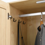 4 Doors Wardrobe Closet with Mirror, LED Wardrobe with Doors