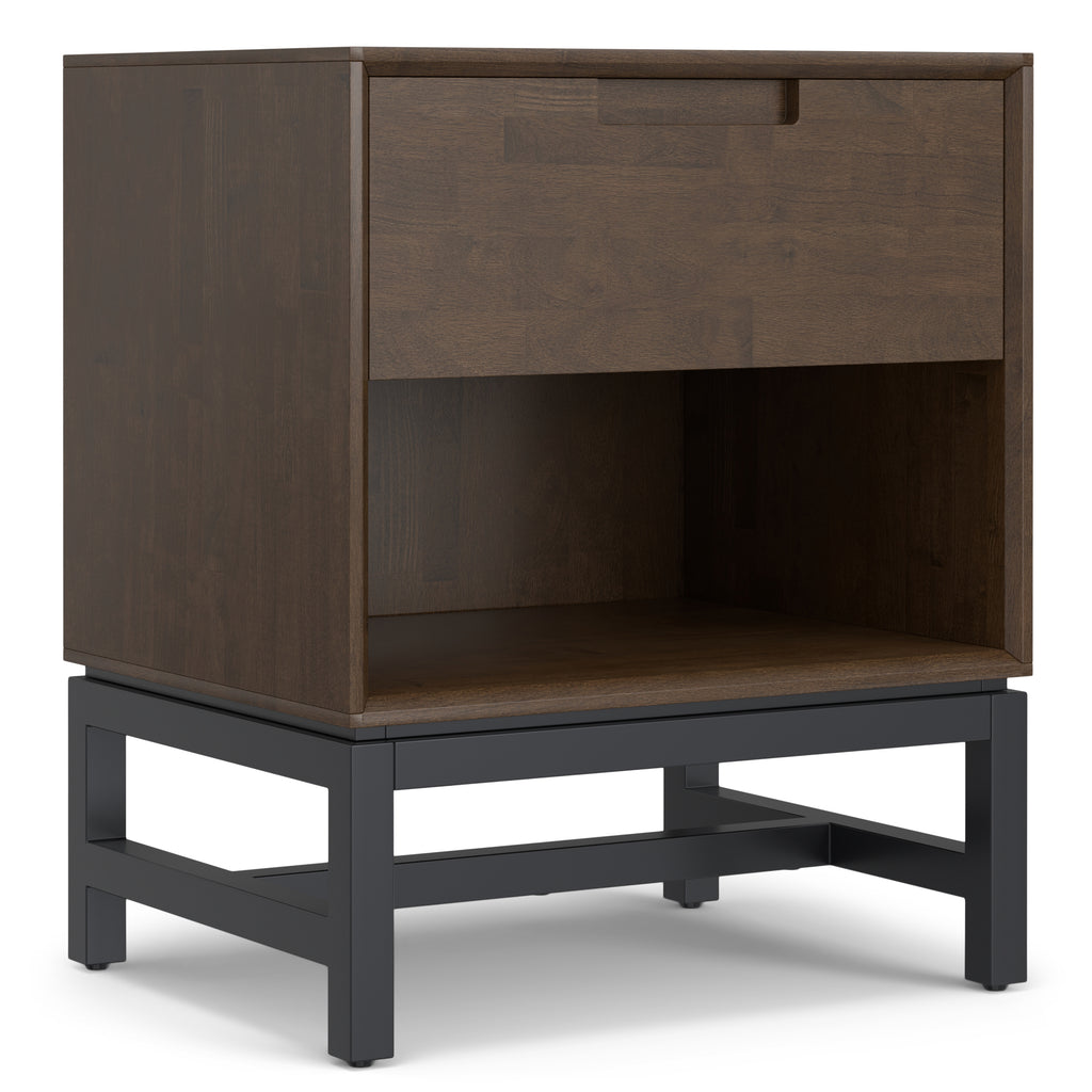 Banting 20 Inch Wide Solid Wood Mid Century Nightstand