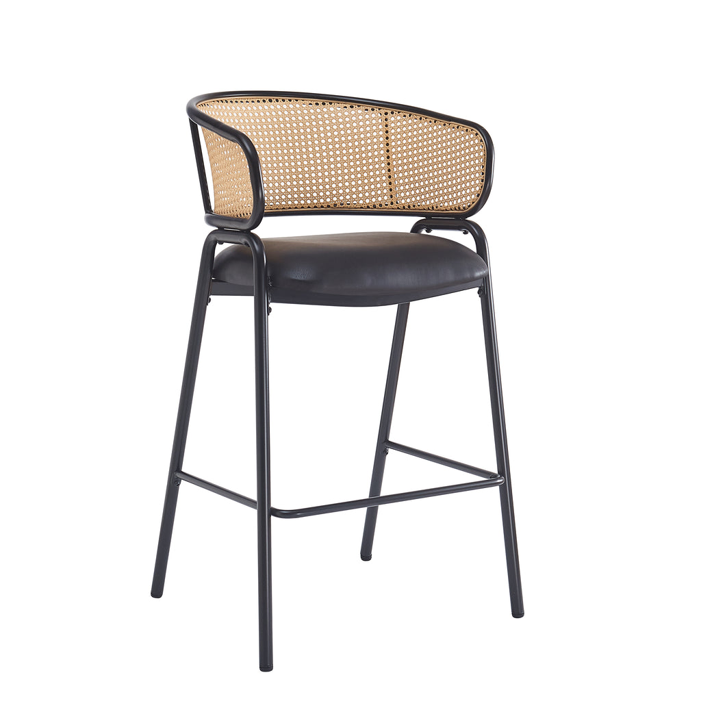 Ethan Indoor Metal Upholstered Barstool Set of 2