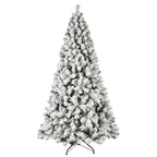 8ft Flocked Pre-Lit Christmas Tree with 500 UL Warm Lights