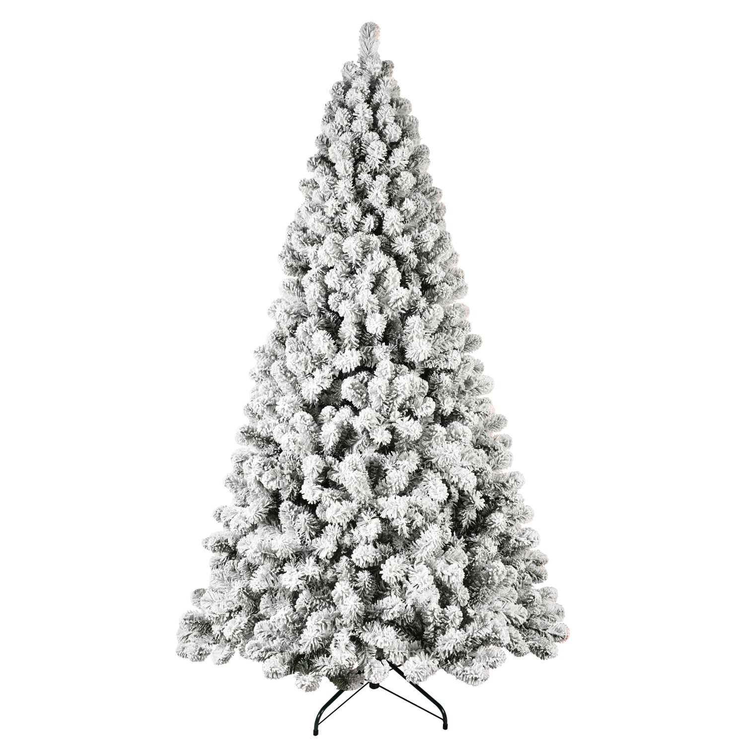 8ft Flocked Pre-Lit Christmas Tree with 500 UL Warm Lights