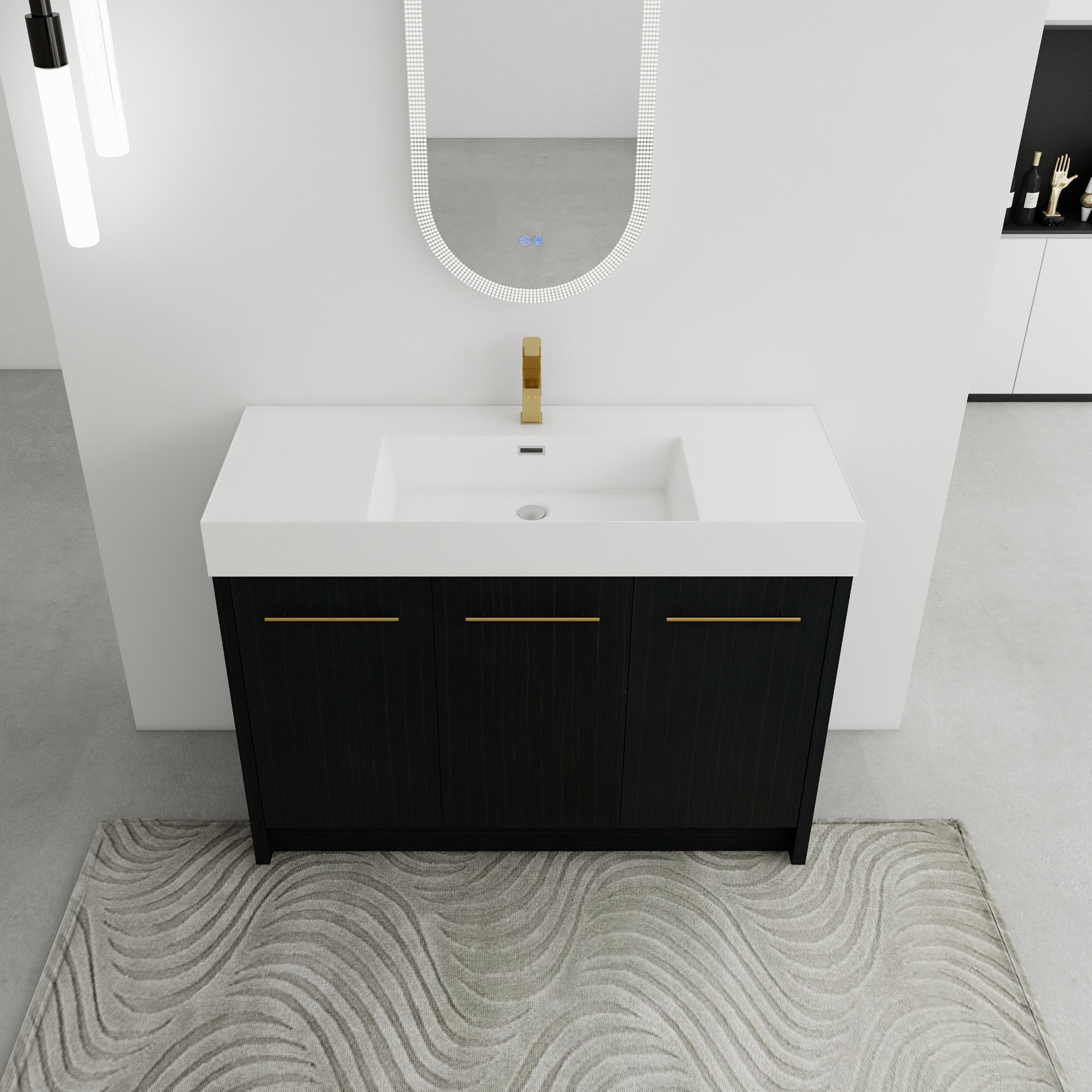 48 Inch Freestanding Bathroom Vanity with Resin Sink