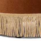 Yolanda 24" Round Upholstered Accent Ottoman - Burnt