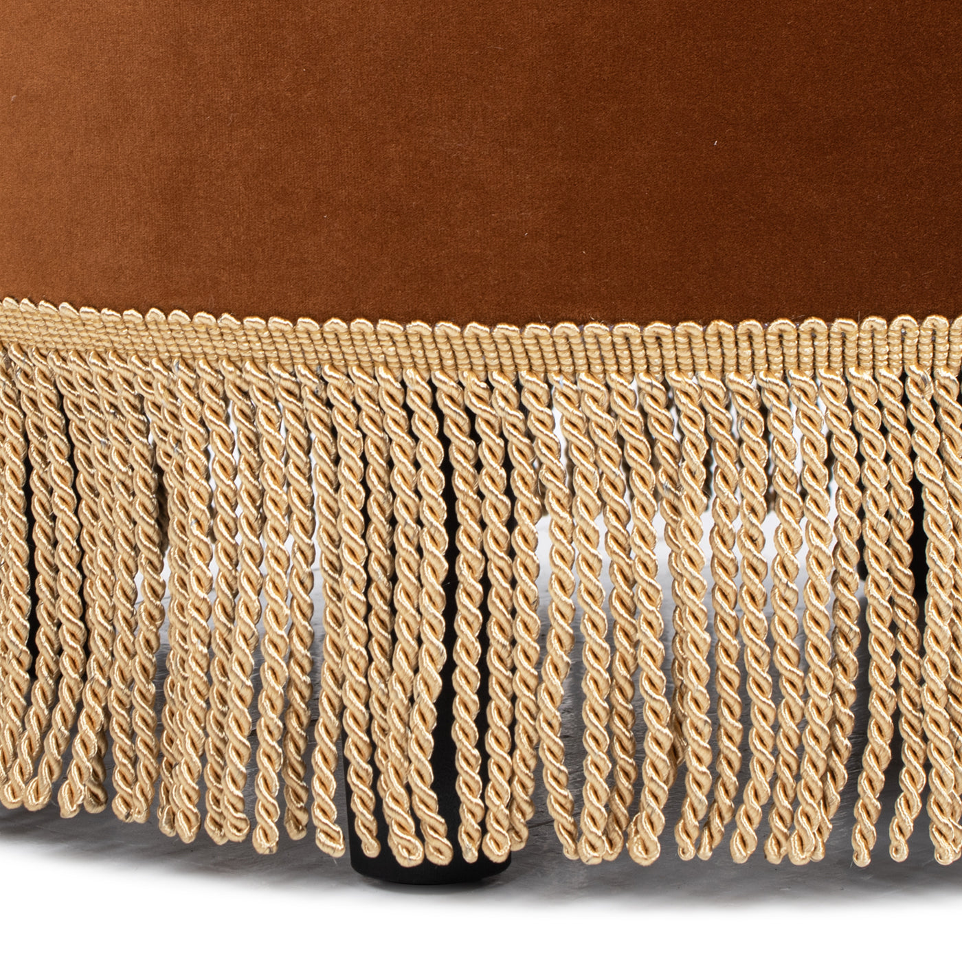 Yolanda 24" Round Upholstered Accent Ottoman - Burnt