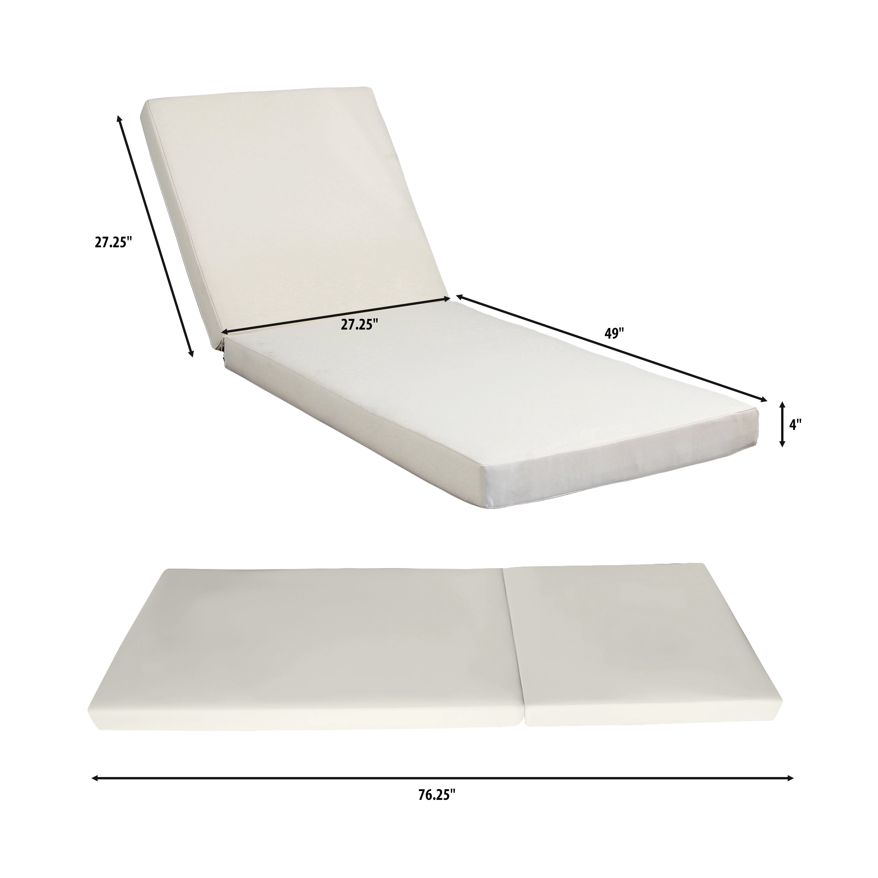Lounge Chaise Set - Acacia Wood with Water-Resistant Cushions